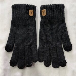 Men's Charcoal Knit Gloves